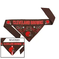 3 Little Earth Productions Cleveland Browns Pet Reversible Paisley Bandana - XS