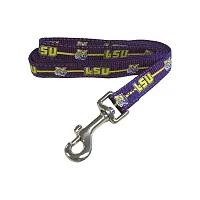 Pet Goods Manufacturing LSU Tigers Pet Reflective Nylon Leash - Small-Tiger Hea