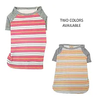 Lydia Smart Pet Striped T-shirts - Pink - Small