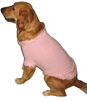 Pet Edge Stretch Knit Fringed Sweaters - Blossom Pink-XS