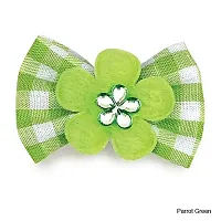 Pet Edge Aria Gingham Dog Bows - Parrot Green