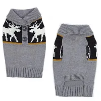 Pet Edge Casual Canine Moose Print Pet Sweater - Small