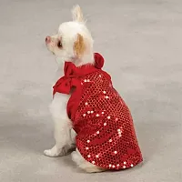 Pet Edge Sassy Sequin Dog Tank Top - X-Small - Red