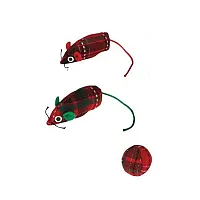 Pet Edge Zanies Yuletide Tartan Cat Toys - Mouse
