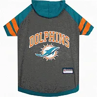 Pets First Miami Dolphins Pet Hoodie T-Shirt - Medium