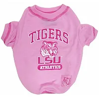 Pets First LSU Tigers Pink Dog Tee Shirt - Large