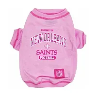 Pets First New Orleans Saints Pink Dog T-Shirt - Large
