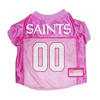 Pets First New Orleans Saints Pink Dog Jersey - Medium
