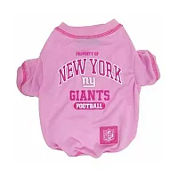 Pets First New York Giants Pink Dog T-Shirt - Large