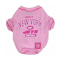 Pets First New York Jets Pink Dog T-Shirt - Medium