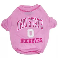 Pets First Ohio State Buckeyes Pink Dog Tee Shirt - Medium