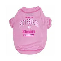 Pets First Pittsburgh Steelers Pink Dog T-Shirt - X-Small