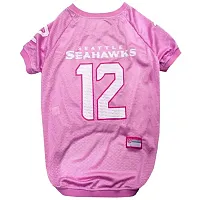 Pets First Seattle Seahawks "12th Man" Pink Pet Jersey - X-Small