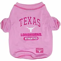 Pets First Texas Longhorns Pink Dog Tee Shirt - Medium