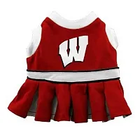 Pets First Wisconsin Badgers Cheerleader Dog Dress - Medium