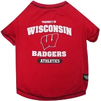 Pets First Wisconsin Badgers Pet Tee Shirt - Medium