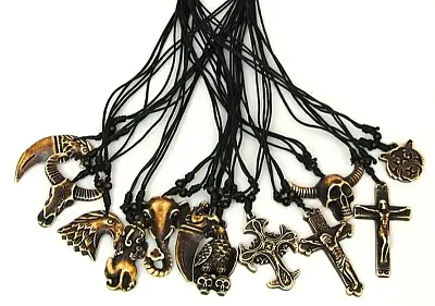 Bone Necklace Bull/Cross Set of 12 0126-2946