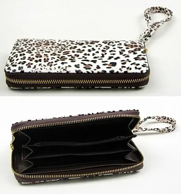 Brown Animal Print Zipper Wallet 0126-39B