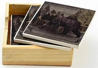 Bear Square Coaster Set 0126-60019