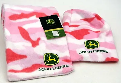 John Deere Hat & Scarf Pink 0126-9003