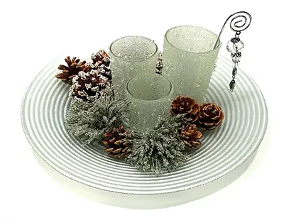 Ice Crystal 3 VotivePlate 15pc Holiday Set 0142-84218