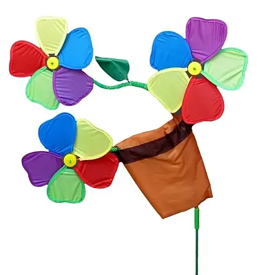 Three Flowers in Pot Wind Spinner 0160-03611