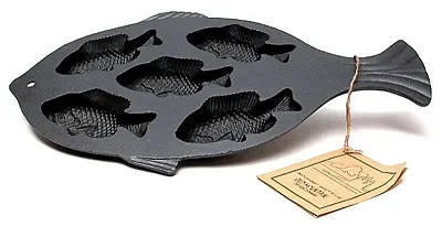Old Mountain Cast Iron Preseasoned Fish Cornbread Pan 0166-10145