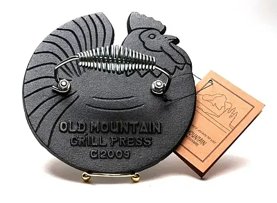 Old Mountain Cast Iron Rooster Grill Press 0166-10150