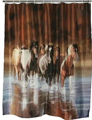 Running Horses &quot;Rush Hour&quot; Shower Curtain 017-768