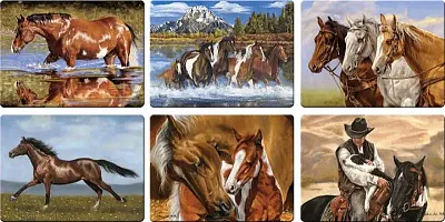 Horse Scenes Cutting Boards Assorted Priced Each 017-788