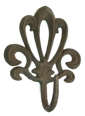 Cast Iron French Style Rust Wall Hook Set of 6 0170-01623
