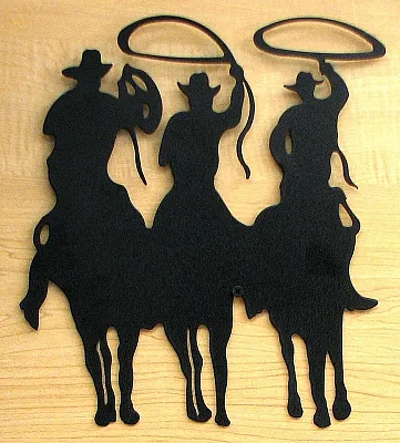 Large Metal Cut Out - 3 Cowboy Silhouette 0170-12112