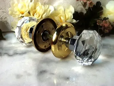 SOLID Crystal Door Knobs Clear 0170-HO11C