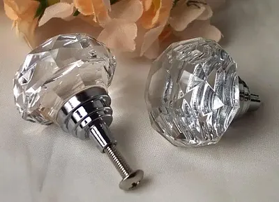 LARGE Clear Solid Crystal DrawerDoor Pull 0170-HO14C
