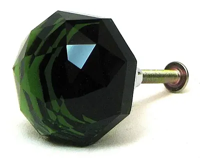 LARGE Green Solid Crystal Glass DrawerDoor Pull 0170-HO14G