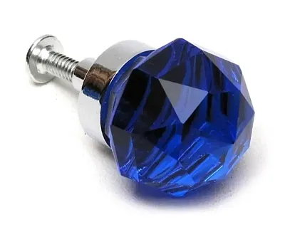 SMALL Dark Blue Solid Crystal Glass DrawerDoor Pull 0170-HO35D