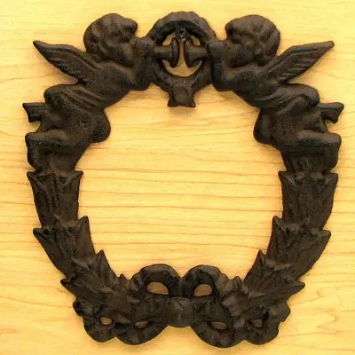 Cast Iron Cherub Wreath 0170J-03632