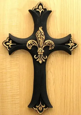 Cast Iron Fleur De Lis Medium Cross 0170J-03647