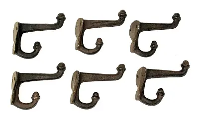 Cast Iron Double Acorn Hook Rust Set of 6 0170J-531705R