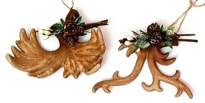 Roman Antler Ornaments Set of 2 0182-37696