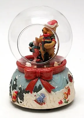 Roman Disney Collection: Musical Woodgrain Pooh Piglet in Dome 0