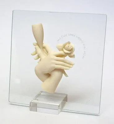 Roman Lasting Expressions &#039;And they loved&#039; Glass Plaque w Stand 