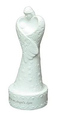 Roman Lace Illusions Angel Holding Baby Musical Figurine 0182-42