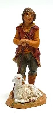 Fontanini 5&#039;&#039; Scale Paul Shepherd w Sheep 0182-72688