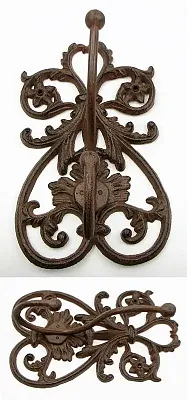 French Scroll Cast Iron Wall Double Hook 0184-0331B