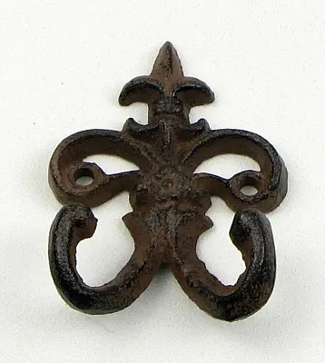 Fleur De Lis Cast Iron Wall Double Hook 0184-1026