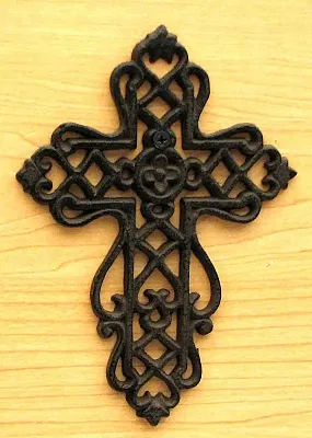 Small Cast Iron Cross with Scrolls 0184J-01051