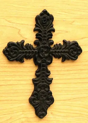 Fleur De Lis Cast Iron Cross 0184J-01221