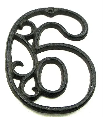 Cast Iron Number Six 0184J-0558-6