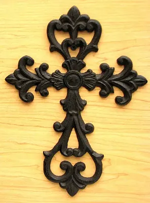 Medium Cast Iron Fleur De Lis Cross Set of 12 0184J-106A-12
